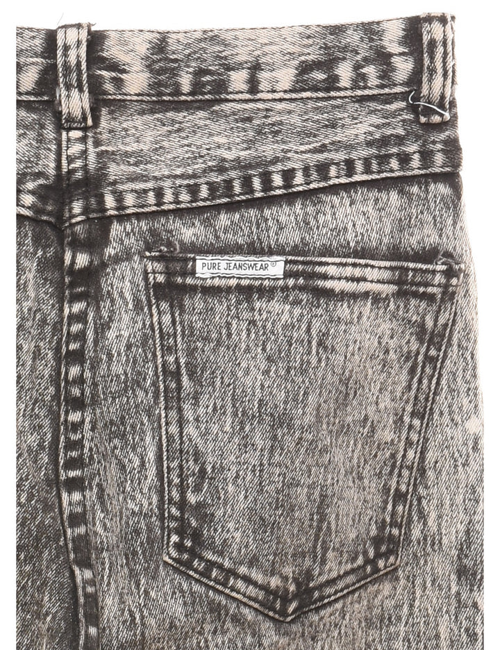 High Waist Acid Wash 1980s Tapered Jeans