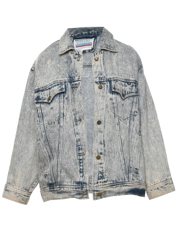 Acid Wash 1980s Denim Jacket