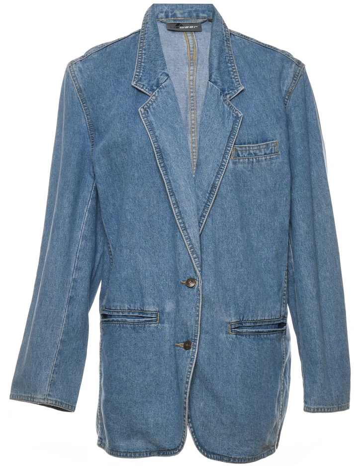 Liz Wear Stone Wash Button-Front Denim Jacket