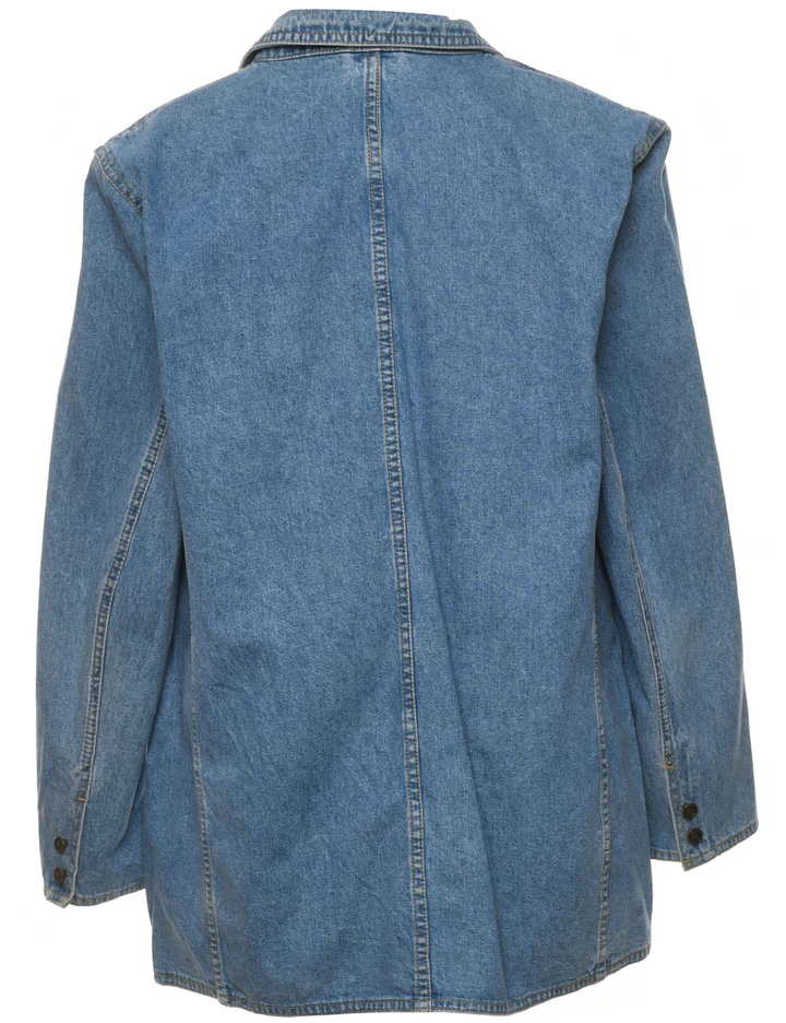 Liz Wear Stone Wash Button-Front Denim Jacket